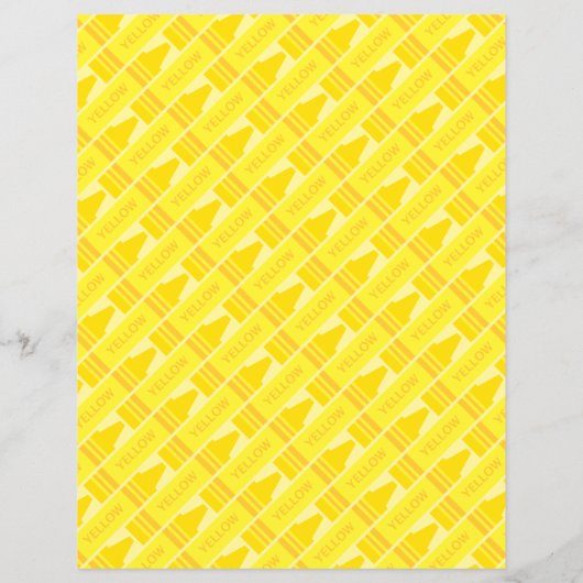 Cute Yellow Crayon Artsy Pattern Flyer (Achterkant)