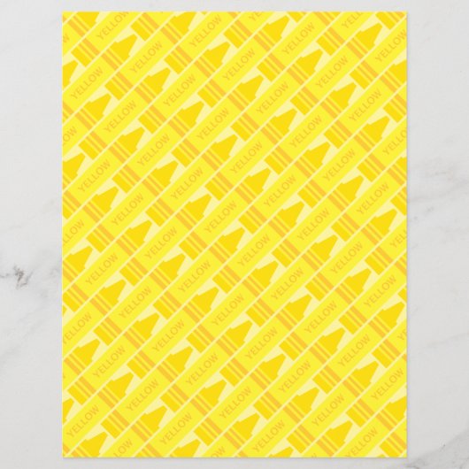 Cute Yellow Crayon Artsy Pattern Flyer (Voorkant)