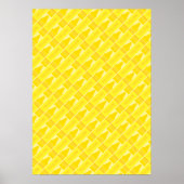 Cute Yellow Crayon Artsy Pattern Poster (Voorkant)