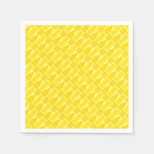 Cute Yellow Crayon Artsy Pattern Servetten (Voorkant)