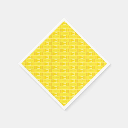 Cute Yellow Crayon Artsy Pattern Servetten (Hoek)