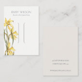 Cute Yellow Daffodil Floral Hair Clip display Visitekaartje (Voorkant / Achterkant)