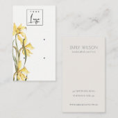 Cute Yellow Daffodil Floral Logo earing display Visitekaartje (Voorkant / Achterkant)