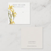Cute Yellow Daffodil Floral Stud Earning Display Vierkante Visitekaartje (Voorkant / Achterkant)