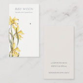Cute Yellow Daffodil Floral Stud Earning Display Visitekaartje (Voorkant / Achterkant)