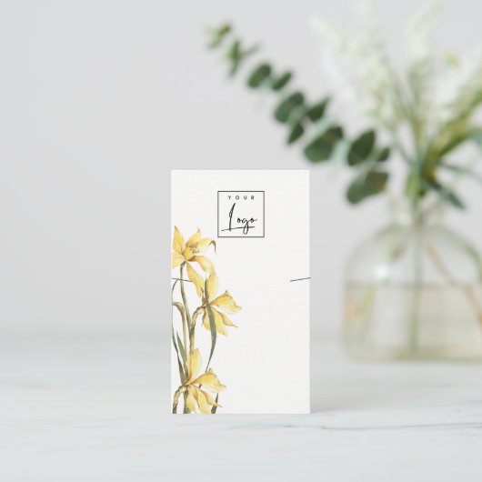 Cute Yellow Daffodil Florence Ketting Display Visitekaartje (Staand voorkant)