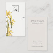 Cute Yellow Daffodil Florence Ketting Display Visitekaartje (Voorkant / Achterkant)