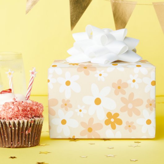 Cute Yellow Daisy Cadeaupapier (Verjaardagsfeest)