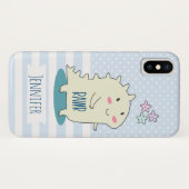 Cute Yellow Dino met Happy Stars Case-Mate iPhone Case (Achterkant (horizontaal))