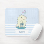 Cute Yellow Dino met Happy Stars Muismat (Met muis)