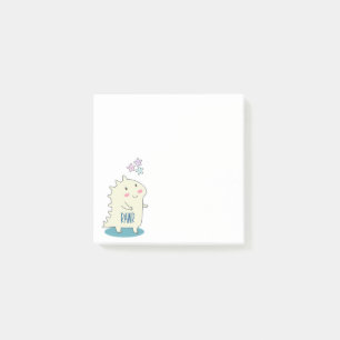 Cute Yellow Dino met Happy Stars Post-it® Notes