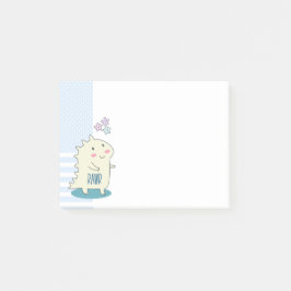 Cute Yellow Dino met Happy Stars Post-it® Notes