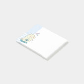 Cute Yellow Dino met Happy Stars Post-it® Notes (Schuin)