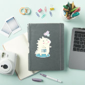 Cute Yellow Dino met Happy Stars Sticker (iPad Cover)