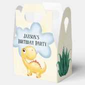 Cute Yellow Dinosaur Boy Birthday Party Bedankdoosjes (Geopend)