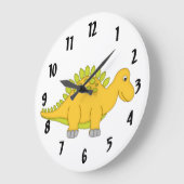 Cute Yellow Dinosaur Kind wandklok/medium Grote Klok (Hoek)