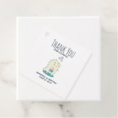 Cute Yellow Dinosaur met Happy Stars Dank je Bedankjes Labels (In situ)