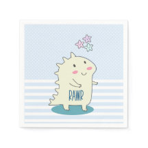 Cute Yellow Dinosaur met Happy Stars