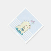 Cute Yellow Dinosaur met Happy Stars Servet (Hoek)