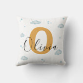 Cute Yellow Dinosaur Nursery Throw Pillow Gender Kussen (Achterkant)