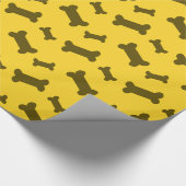 Cute yellow dog botten Patroon Cadeaupapier (Hoek)