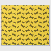 Cute yellow dog botten Patroon Cadeaupapier (Vlak)