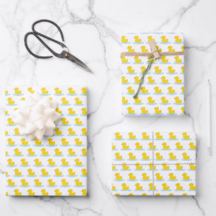 Cute Yellow Duck Baby shower Inpakpapier Vel