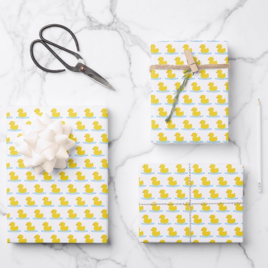Cute Yellow Duck Baby shower Inpakpapier Vel (Voorkant)