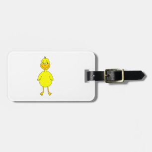 Cute Yellow Duck. Bagagelabel