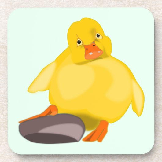 Cute Yellow Duck Bier Onderzetter (Voorkant)