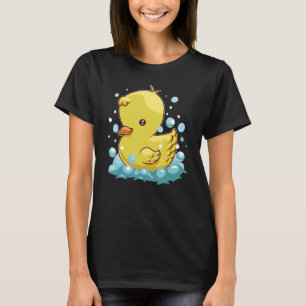 Cute Yellow Duck Bird Bath SwimKING T-shirt