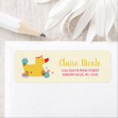 Cute Yellow Duck Birthday Etiket (Insitu)