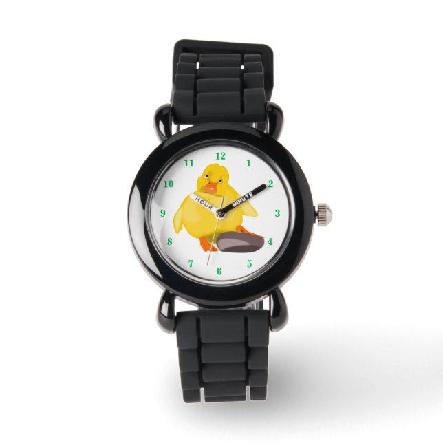 Cute Yellow Duck Horloge (Voorkant)