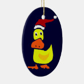 Cute Yellow Duck in Santa Hat Keramisch Ornament (Rechts)