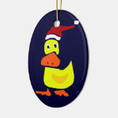 Cute Yellow Duck in Santa Hat Keramisch Ornament (Links)