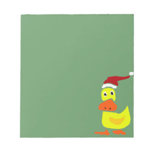 Cute Yellow Duck in Santa Hat Notitieblok