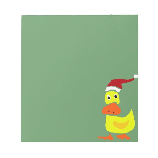 Cute Yellow Duck in Santa Hat Notitieblok (Voorkant)