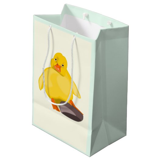 Cute Yellow Duck Medium Cadeauzakje (Achterkant Gekanteld)
