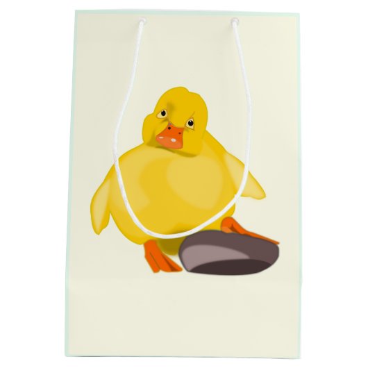 Cute Yellow Duck Medium Cadeauzakje (Achterkant)