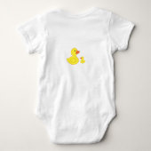 Cute Yellow Duck Monogram Baby Girl Romper (Achterkant)