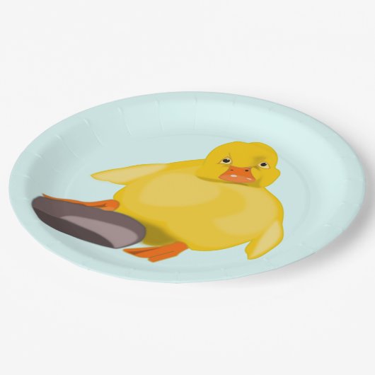 Cute Yellow Duck Papieren Bordje (Gekanteld)