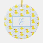 Cute Yellow Duck Pattern Baby Girl Name Keramisch Ornament (Voorkant)