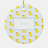 Cute Yellow Duck Pattern Baby Girl Name Keramisch Ornament (Achterkant)