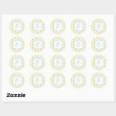 Cute Yellow Duck Pattern Monogram Baby Girl Ronde Sticker (Vel)