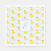 Cute Yellow Duck Pattern Monogram Baby Girl Servet (Voorkant)
