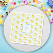 Cute Yellow Duck Pattern Monogram Baby Girl Servet