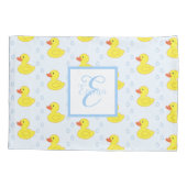 Cute Yellow Duck Pattern Monogram Little Girl Kussensloop (Achterkant)