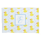 Cute Yellow Duck Pattern Monogram Little Girl Kussensloop (Voorkant)