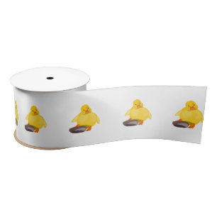 Cute Yellow Duck Satijnen Lint