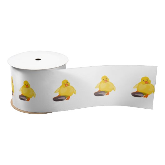 Cute Yellow Duck Satijnen Lint (Spoel)